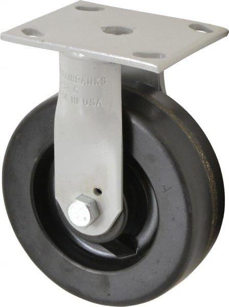 Fairbanks N32-6-MCP Rigid Top Plate Caster: Phenolic, 6" Wheel Dia, 2" Wheel Width, 1,200 lb Capacity, 7-1/2" OAH 