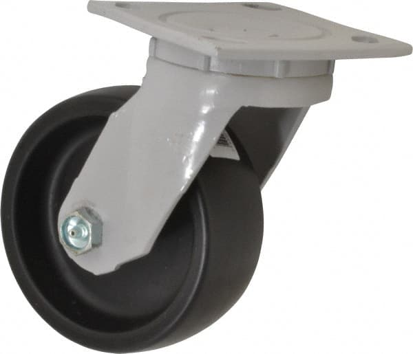 Fairbanks N22-5-PH Swivel Top Plate Caster: Polyolefin, 5" Wheel Dia, 2" Wheel Width, 550 lb Capacity, 6-1/2" OAH 