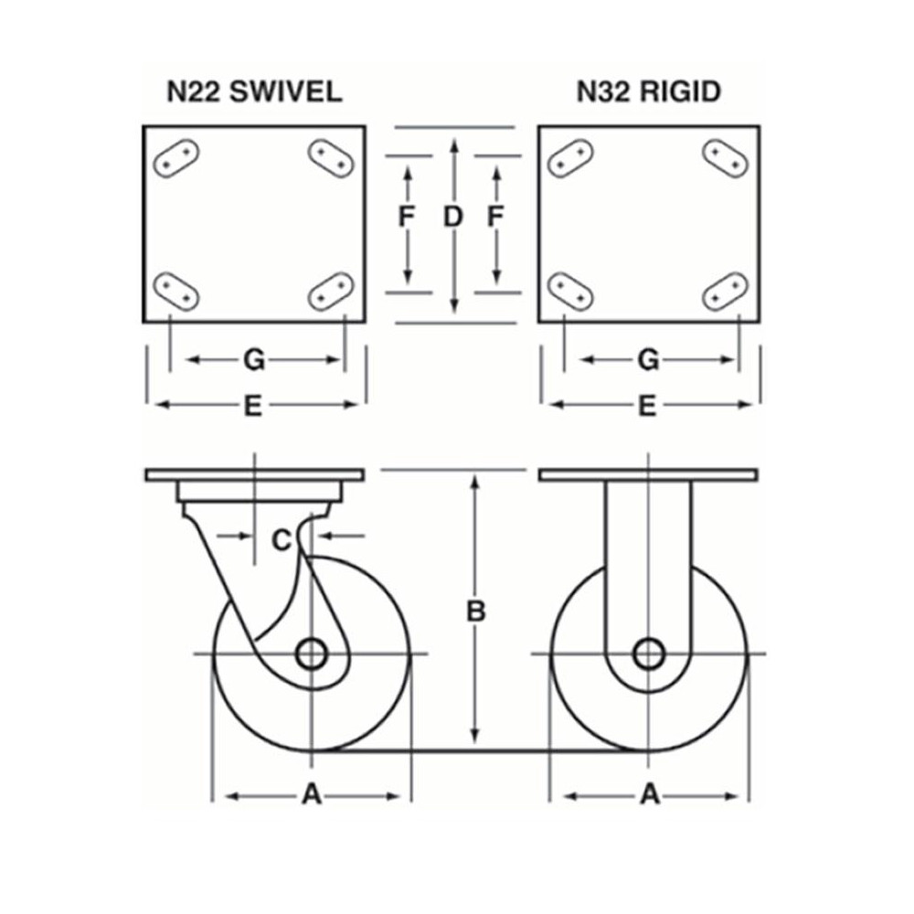 Fairbanks Swivel Top Plate Caster Phenolic, 6" Wheel Dia, 2" Wheel