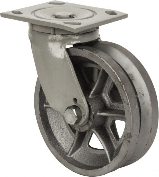 Fairbanks N22-6-VG V Groove Caster: 6" Wheel Dia, 2" Wheel Width, 1,200 lb Capacity 