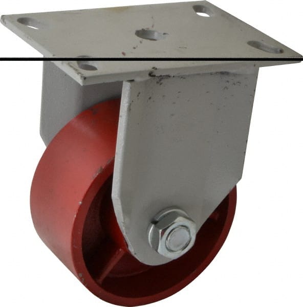 Fairbanks 35-5-DU Rigid Top Plate Caster: Ductile Iron, 5" Wheel Dia, 2-1/2" Wheel Width, 2,500 lb Capacity, 7-1/4" OAH 