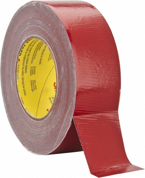 Masking Tape: 2" Wide, 45 yd Long, 12 mil Thick, Red - Polyethylene Foam, Rubber Adhesive, 35 lb/in Tensile Strength