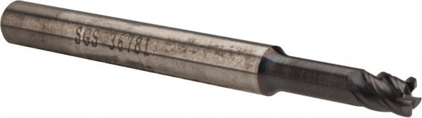 SGS 36781 Corner Radius End Mill: 3/16" Dia, 7/32" LOC, 0.02" Radius, 4 Flutes, Solid Carbide Image