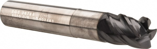 SGS 36786 Corner Radius End Mill: 1/2" Dia, 5/8" LOC, 0.04" Radius, 4 Flutes, Solid Carbide Image