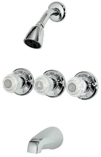 B&K Mueller - Concealed, Three Handle, Chrome Coated, Brass, Valve, Shower  Head and Tub Faucet - 65382699 - MSC Industrial Supply