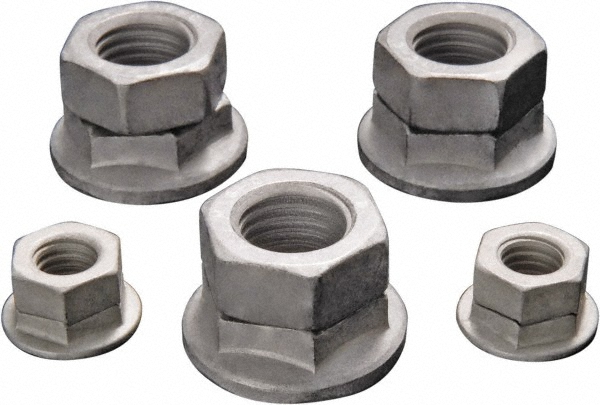 thumbnail interactive-video image 1 of 10 Pack M12-1.75 Flange Lock Nuts – All Metal – 10.9 Grade Steel – DIN 6927 Zinc 1 of 4