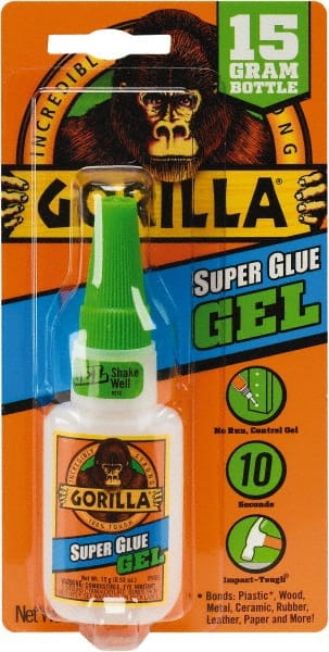 Gorilla Glue Super Glue: 0.53 oz Bottle, Clear - 24 hr Full Cure Time | Part #7600101
