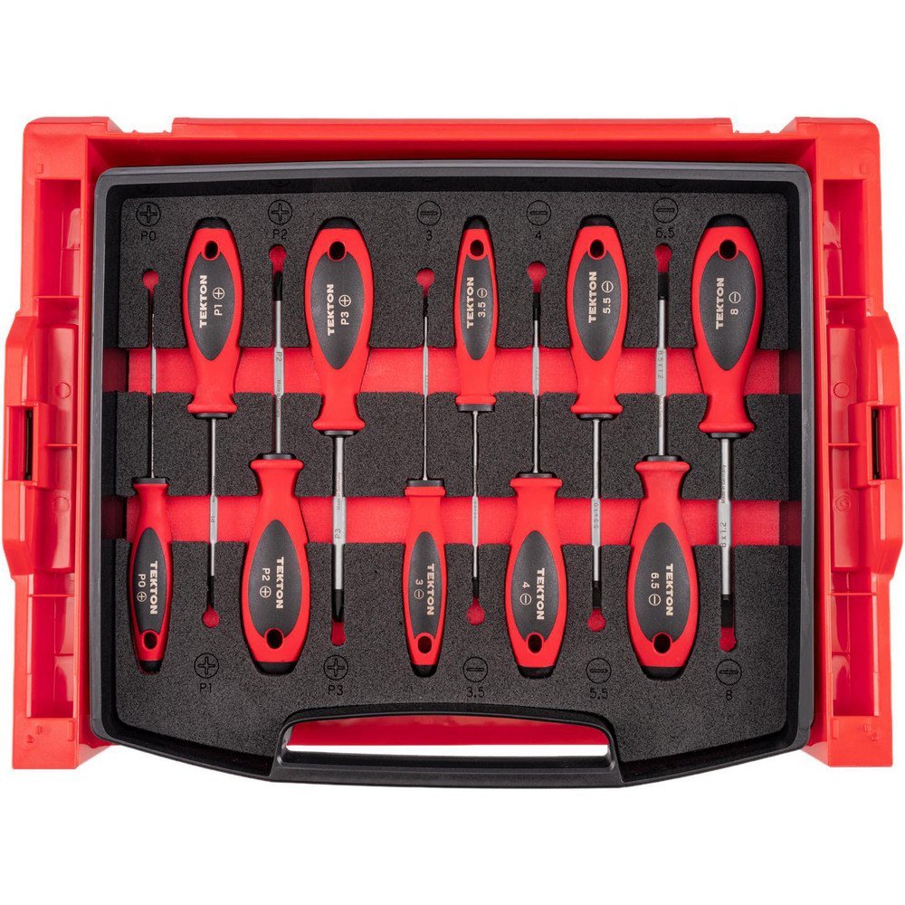 Screwdriver Sets: Screwdriver Types Included: Slotted, Phillips; Container Type: Foam Module, Modular Stacking Rack, Drawer