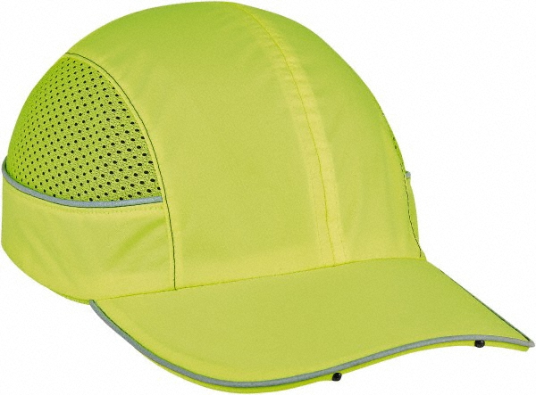 Ergodyne | Skullerz® Adjustable Hook & Loop Strap 80mm Brim Vented Bump Cap w/ LED Lights - Nylon, Lime, EN 812 | Part #23379