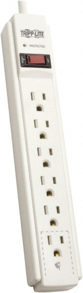 Power Outlet Strips; Amperage: 15 A; Amperage: 15 A; Voltage: 120 V; Protection Type: Surge; Number of Outlets: 6; Mount Type: Keyhole; Number Of Outlets: 6; Mounting Type: Keyhole; Cord Length: 6 ft; Voltage: 120 V; Strip Length (Inch): 10-1/2; Strip Len
