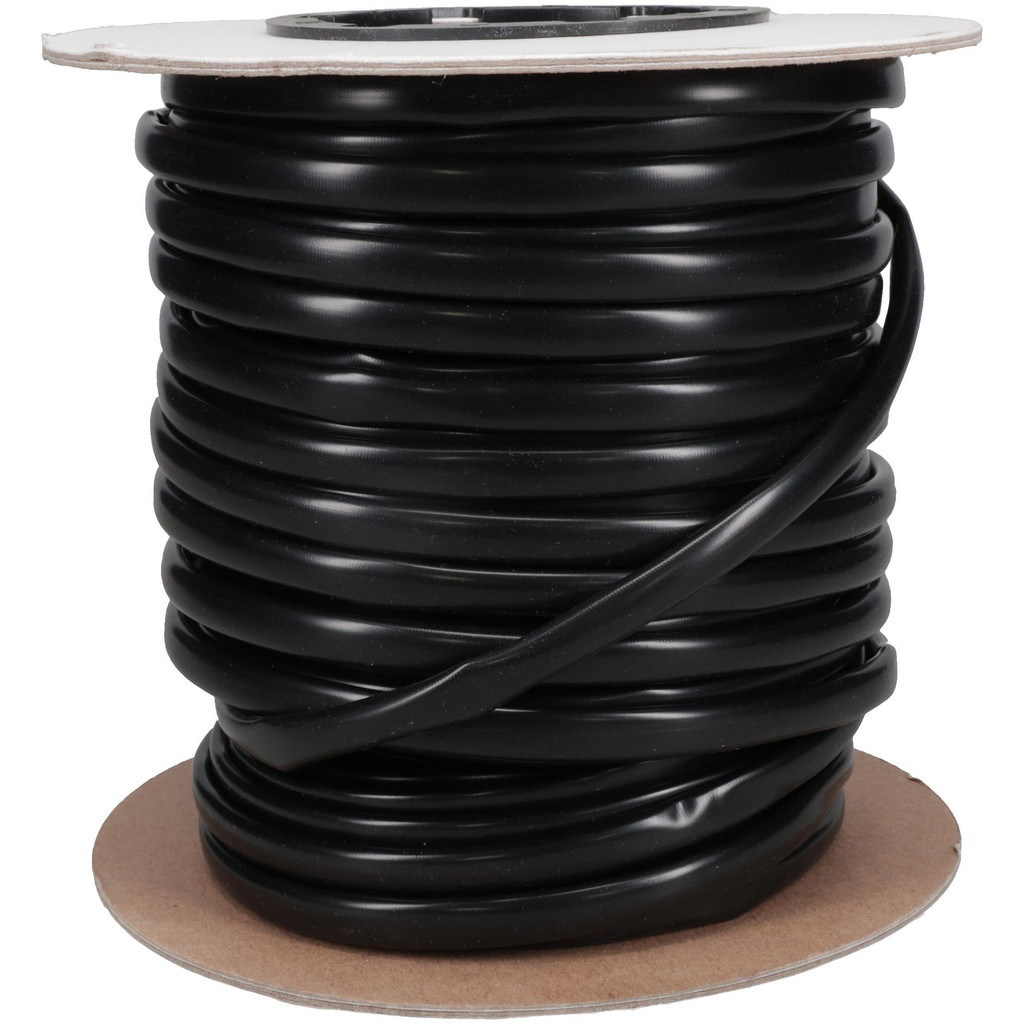 Made in USA | Value Collection Heat-Shrink Sleeve: 1/4" ID Before Shrinking, 0.125" ID After Shrinking, 125 ft OAL - PVC, 2:1, Black | Part