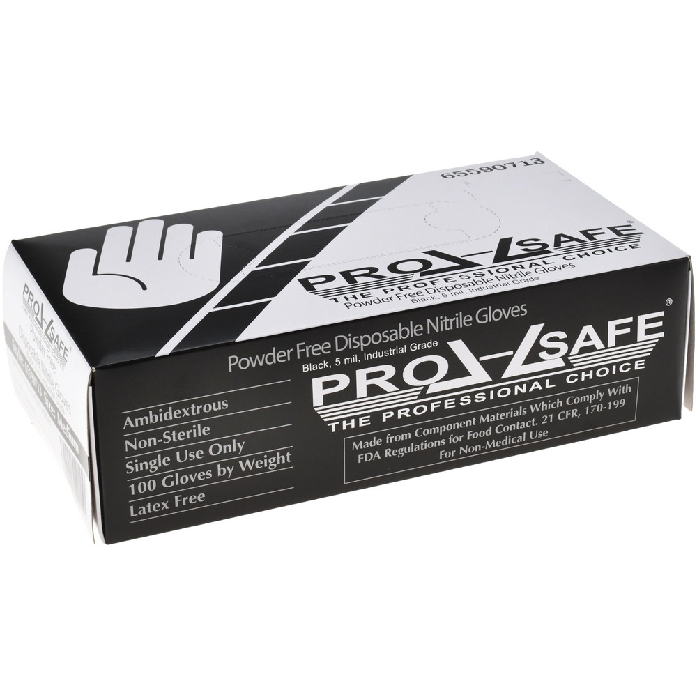 PRO-SAFE - Disposable Glove: Size Large, 5.0 mil, Nitrile, General