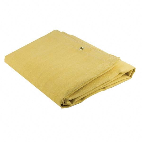 Wilson Industries 37609 Welding Blankets, Curtains & Rolls; Type: Welding Blanket ; Material: Acrylic; Fiberglass ; Width (Feet): 8.00 ; Material Weight (oz/sq. yd.): 23 ; Color: Yellow ; Grommet: Yes 