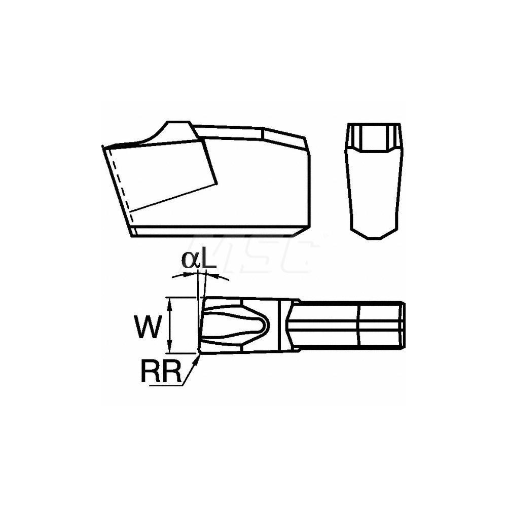 Kennametal Cutoff Insert A2040L06CF02 KCU25, Carbide, 4 mm Cutting