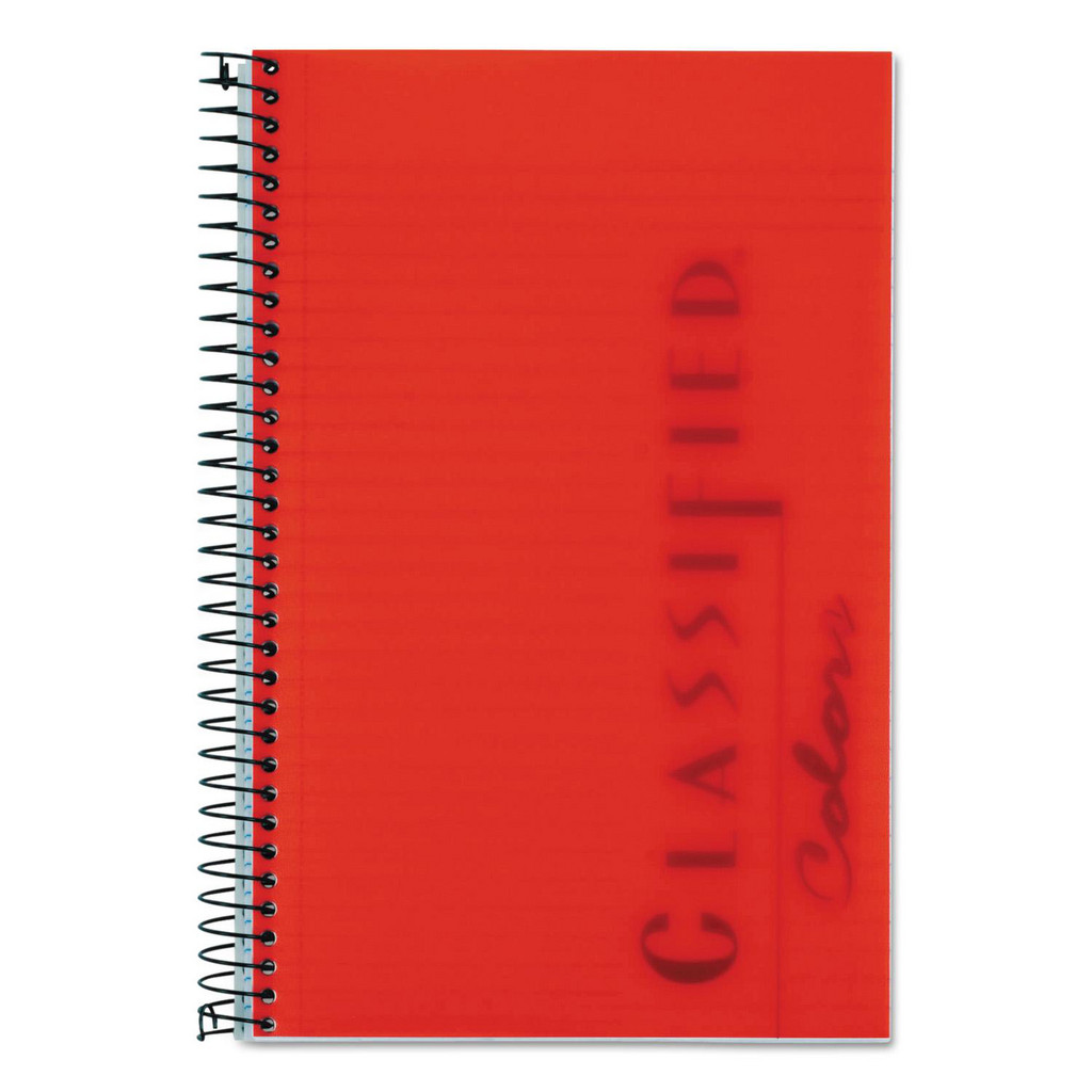 TOPS General Purpose Notebooks: 100 Sheets, 8.5 x 5.5" Sheet, Narrow Ruled, White Paper, Spiral Binding - Ruby Red Cover | Part #TOP73505