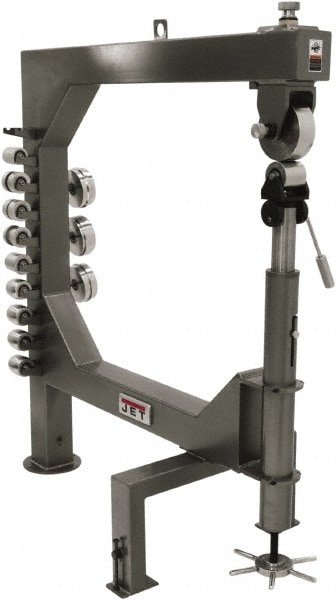 English Wheels; Throat Depth (Inch): 45 ; Maximum Mild Steel Capacity (Gauge): 16 ; Head Opening (Inch): 6 ; Frame Tube Size (Inch): 4.75 ; Roller Wheel Radius (Inch): 6 ; Overall Width (Inch): 28