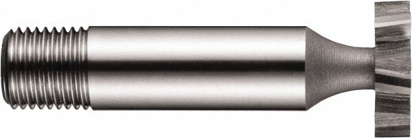 Woodruff Keyseat Cutter: 1.25" Cut Dia, 0.375" Cut Width, 1/2" Shank Dia, Staggered Tooth