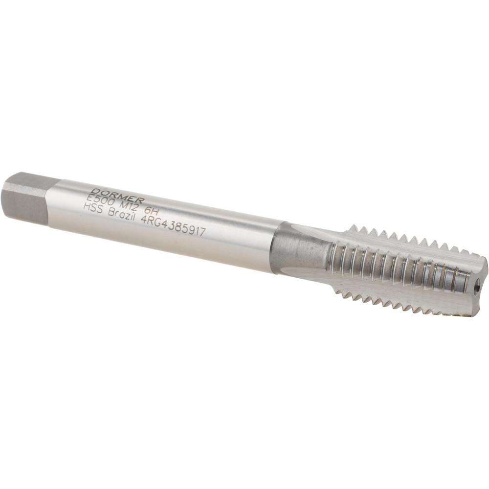Photos - Tap / Die Dormer Pramet Straight Flute Tap: M12x1.75 Metric Coarse, 3 Flute, Plug Chamfer, 6H Class of Fit, High-Speed Steel, Bright/U 