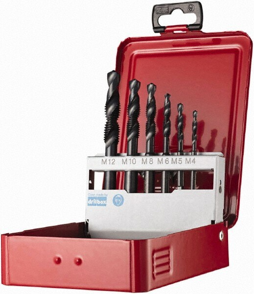 M4x0.70 to M12x1.75 Metric Coarse, High Speed Steel Combination Drill and Tap Set