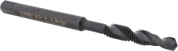 DORMER 5978409 Combination Drill Tap: #10-32, 2B, 2 Flutes, High Speed Steel 