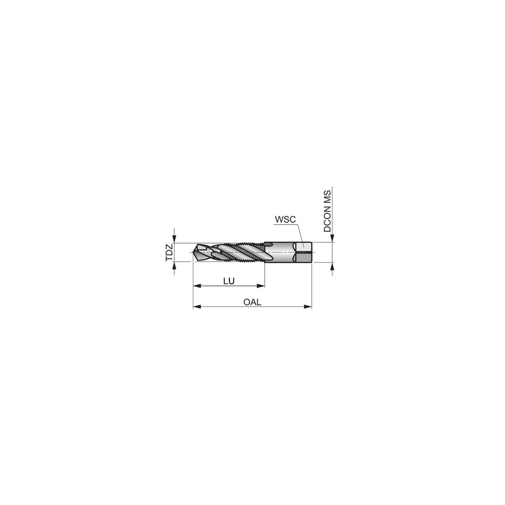 DORMER Combination Drill Tap 1/827, 4 Flutes, High Speed Steel