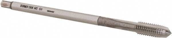 DORMER 5977940 Extension Tap: M5 x 0.8, 3 Flutes, Bright/Uncoated, Cobalt, Spiral Point Image