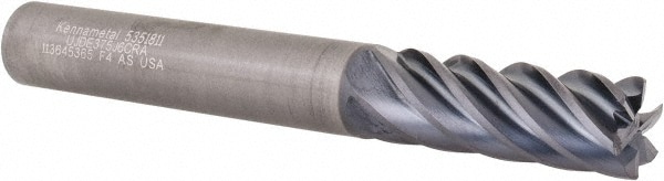 Kennametal 5351811 Corner Radius End Mill: 3/8" Dia, 1" LOC, 0.015" Radius, 6 Flutes, Solid Carbide Image