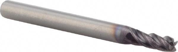 M.A. Ford. 17715612A Corner Radius End Mill: 0.1562" Dia, 7/16" LOC, 0.015" Radius, 4 Flutes, Solid Carbide Image