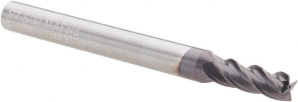 M.A. Ford. 17715610A Square End Mill: 5/32 Dia, 7/16 LOC, 3/16 Shank Dia, 2 OAL, 4 Flutes, Solid Carbide 