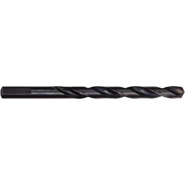Jobber Length Drill Bit: 11/32" (0.3438) Dia, 135 deg, HSS - Oxide Finish, 4-3/4" OAL, Right Hand Cut, Parabolic Flute, 3-Flat Shank, Series 48-89-27