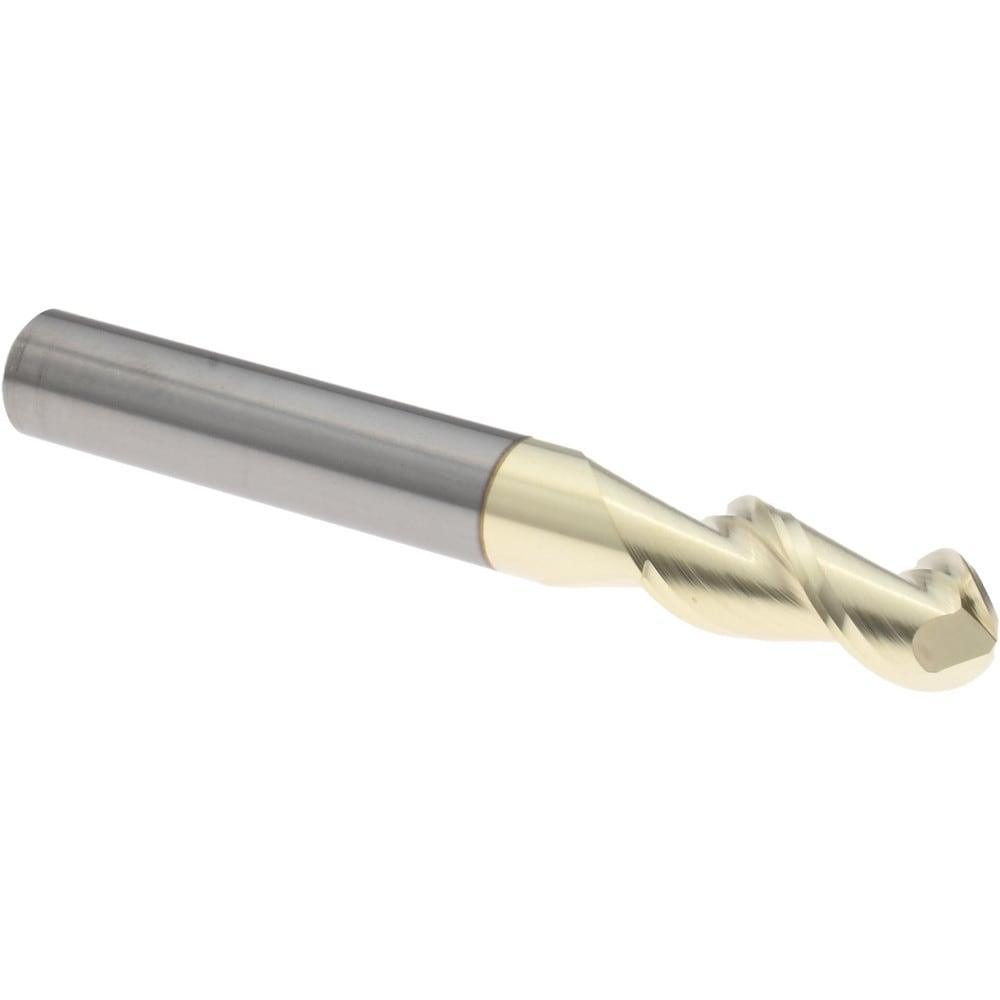 Ball End Mill: 8.00 mm Dia, 19.00 mm LOC, 2 Flute, Solid Carbide