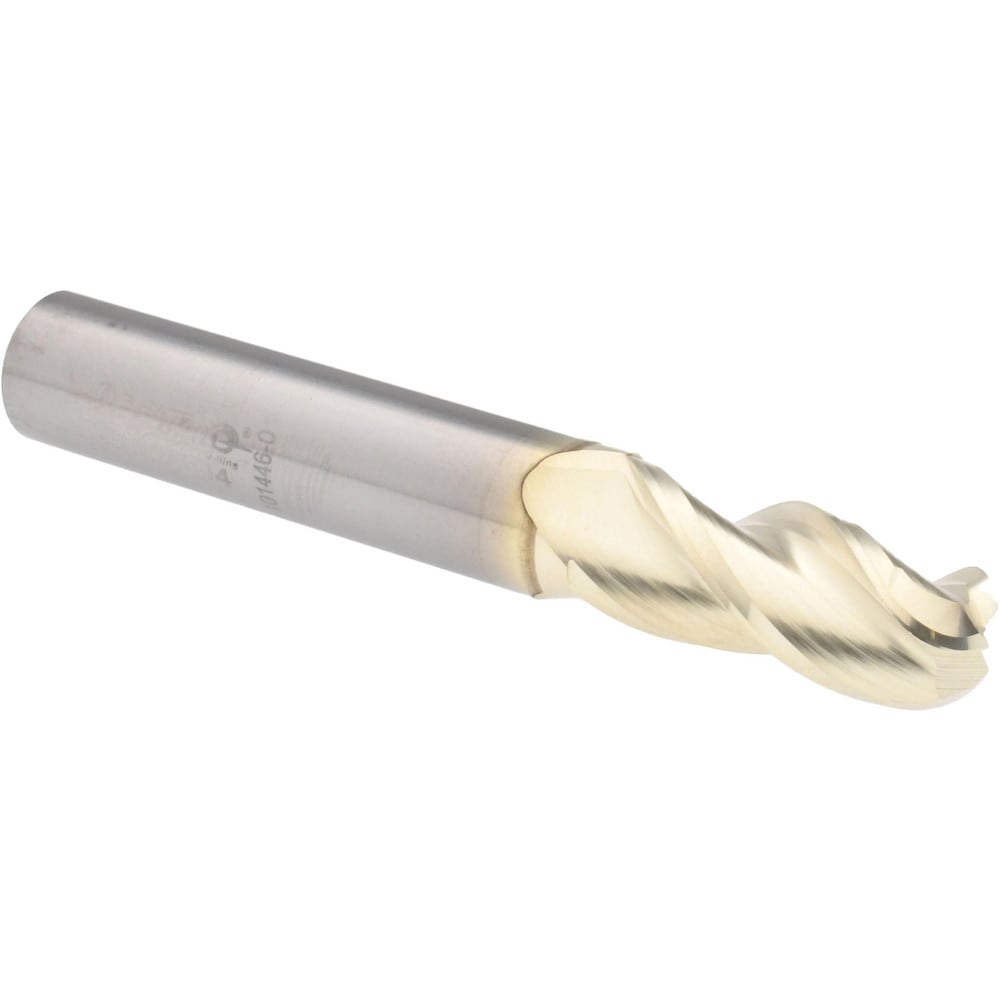 Accupro 350MM03937BNC5 Ball End Mill: 0.3937" Dia, 0.9449" LOC, 3 Flute, Solid Carbide 