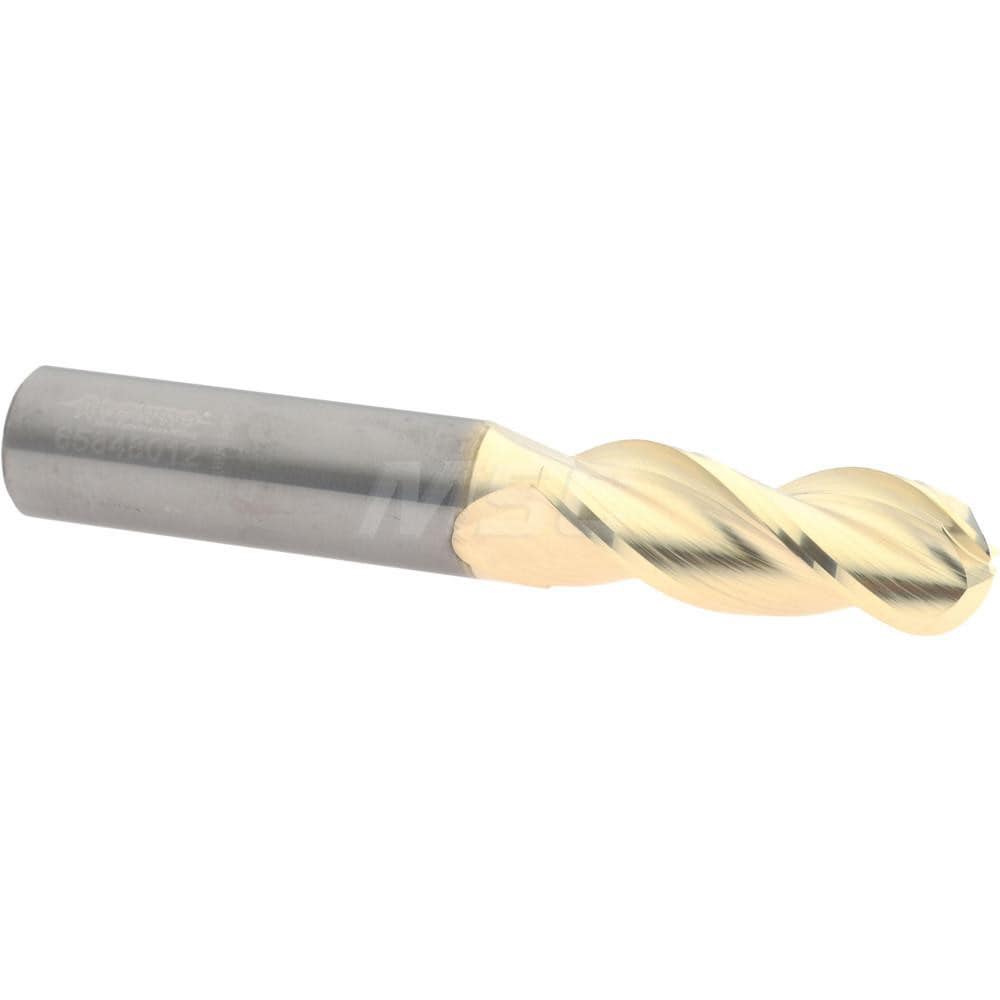 Accupro 350MM04724BNC5 Ball End Mill: 0.4724" Dia, 1.2598" LOC, 3 Flute, Solid Carbide 