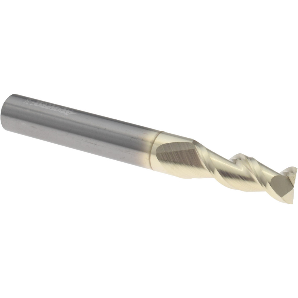 Accupro High Performance Milling Square End Mill: 7.00 mm Dia, 19.00 mm LOC - 65.00 mm OAL, 8.00 mm Shank Dia, 45 deg Helix, ZrN Finish, Single End
