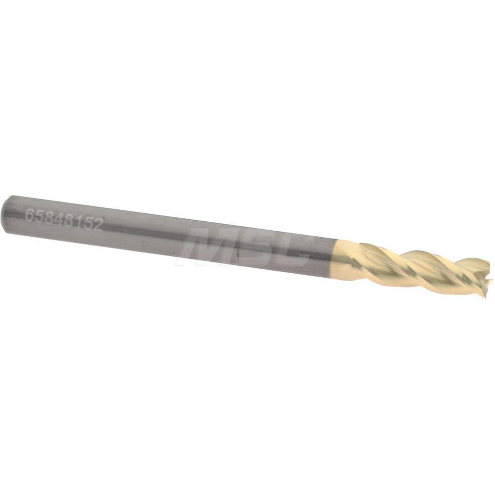 Accupro 350MM01575C5 4mm Diam 3-Flute 37° Solid Carbide Square Roughing & Finishing End Mill 