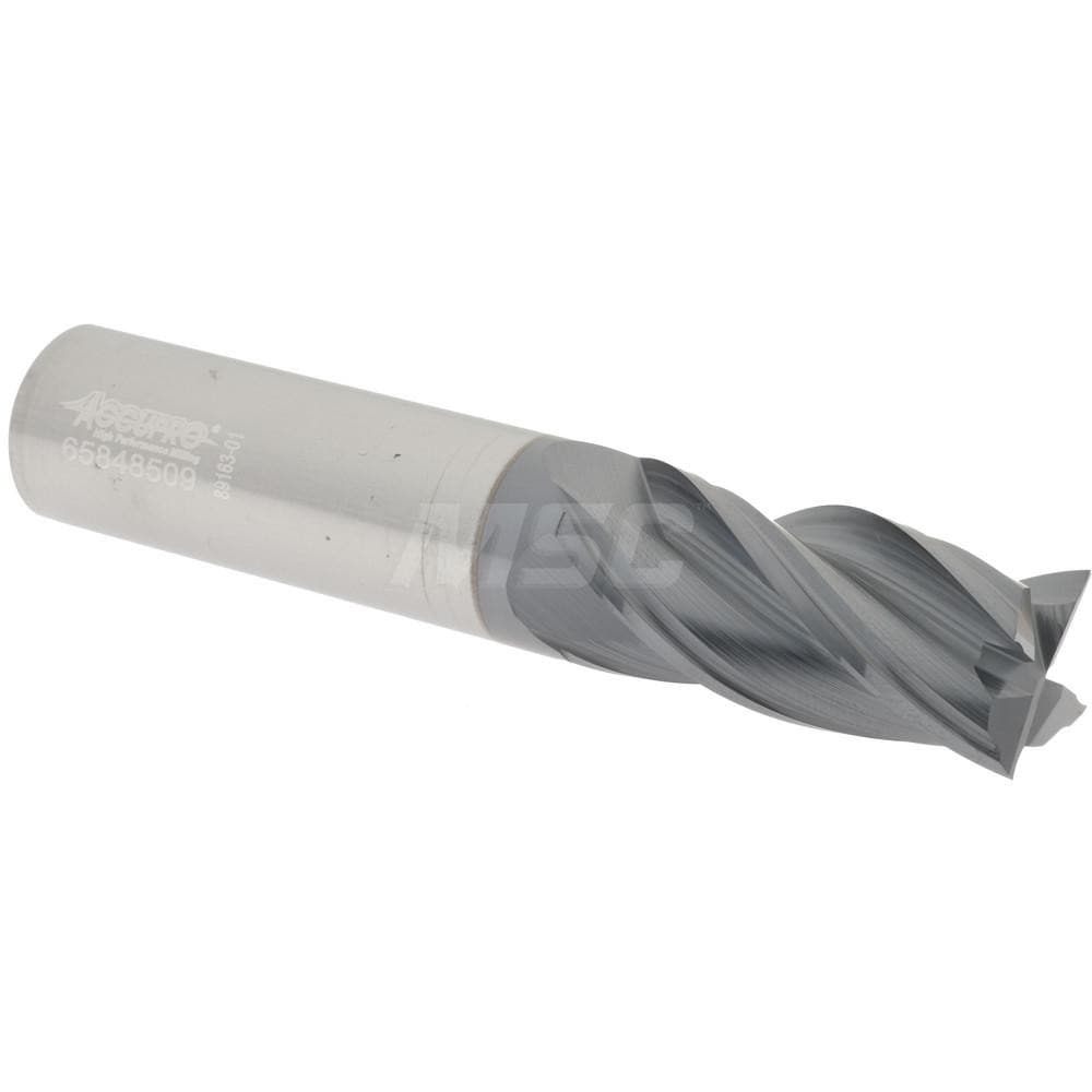 Accupro 4467500SQC11 Square End Mill: 3/4 Dia, 1-5/8 LOC, 3/4 Shank Dia, 4 OAL, 4 Flutes, Solid Carbide Image