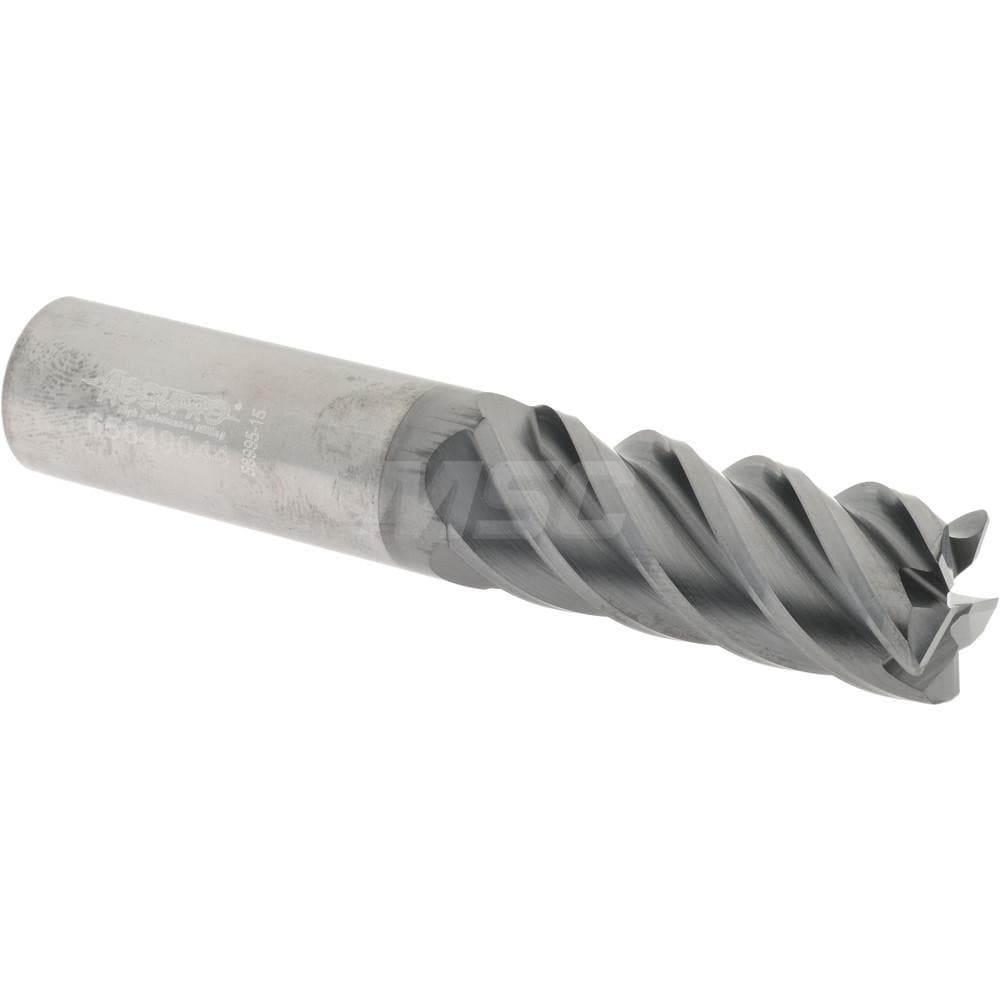 Accupro 5456250030C11 Corner Radius End Mill: 5/8" Dia, 1-5/8" LOC, 0.03" Radius, 5 Flutes, Solid Carbide Image