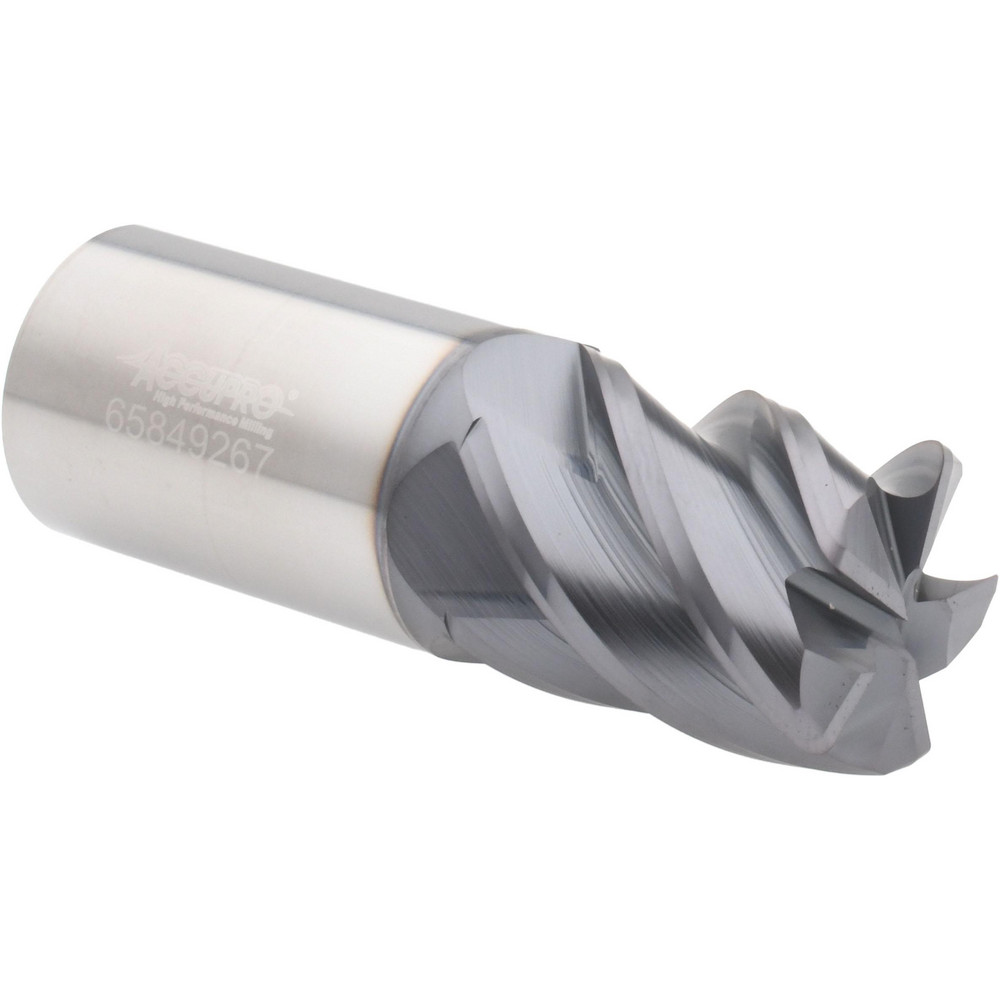Accupro 545S1000060C11 Corner Radius End Mill: 1" Dia, 1-1/4" LOC, 0.06" Radius, 5 Flutes, Solid Carbide Image