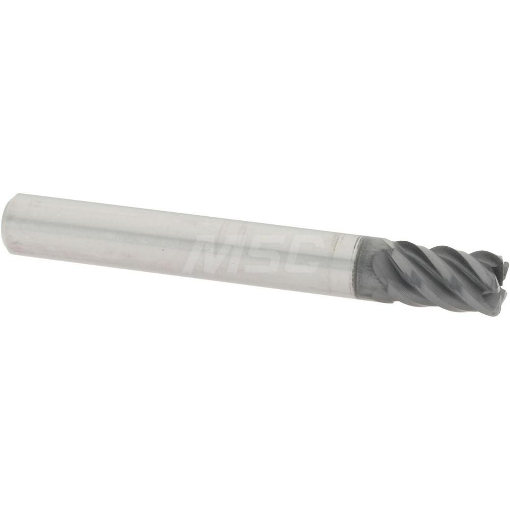 Accupro 545S2500030C11 Corner Radius End Mill: 1/4" Dia, 3/8" LOC, 0.03" Radius, 5 Flutes, Solid Carbide Image