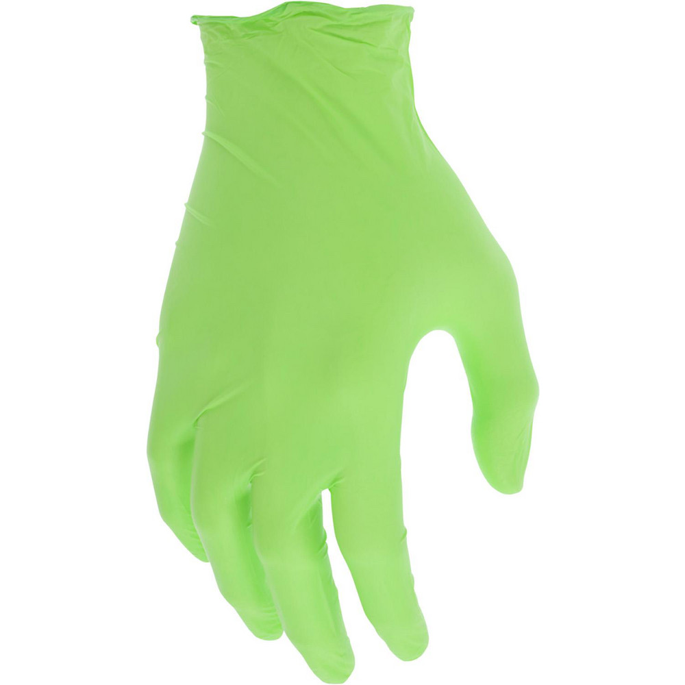 Disposable/Single Use Gloves; Primary Material: Nitrile ; Thickness (mil): 3.5000mil ; Grip Surface: Textured Palm & Fingers ; Grade: Food ; Glove Size: Medium ; Color: Green