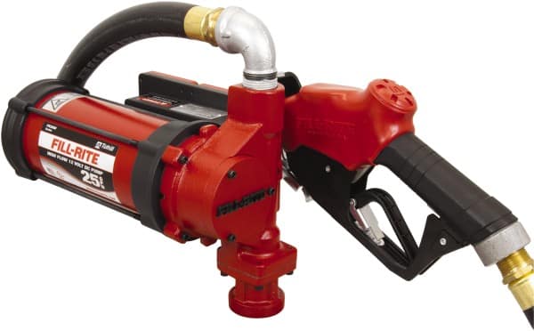 25 GPM, 1" Hose Diam, DC High Flow Tank Pump with Automatic Nozzle