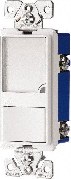 Cooper Wiring Devices 7738W-BOX 1 Pole, 120 VAC, 15 Amp, Flush Mounted, Combination Switch with Night Light Image