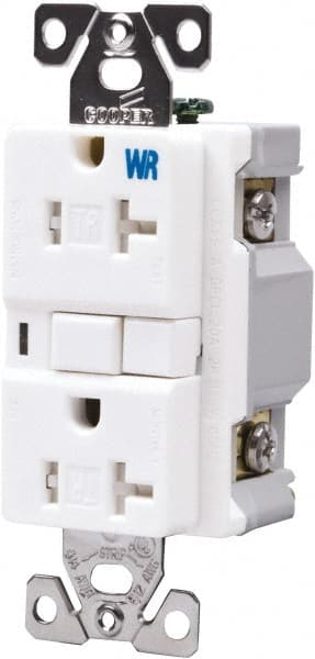 Cooper Wiring Devices TRSGFNL20W 1 Phase, 5-20R NEMA, 125 VAC, 20 Amp, Self Grounding, GFCI Receptacle 