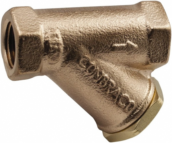 1-1/4" Pipe, Female NPT Ends, Lead Free Bronze Y-Strainer - 400 psi Pressure Rating, 400 psi WOG Rating, 125 psi WSP Rating