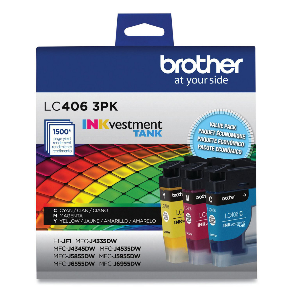 brother Office Machine Supplies: Ink/Ink Cartridges, Cyan, Magenta & Yellow, 3 per Pack - Use w/ Brother MFC-J4335DW, J4335DW XL, J4345DW XL