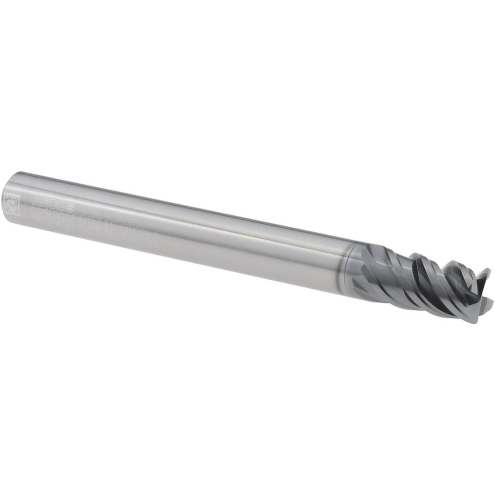 Seco | Jabro Corner Radius End Mill: 1/4"" Dia, 1/2"" LOC, 0.0150"" Radius, 4 Flute, Solid Carbide - 2-1/2"" OAL, 1/4"" Shank Dia, 48 deg Helix, SIRON-A -  58709