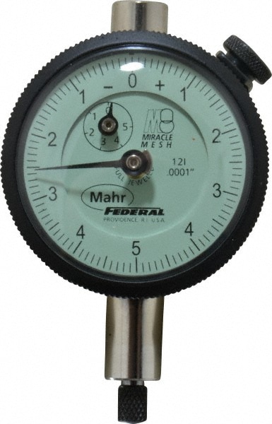 Mahr 2016574 Dial Drop Indicator: 0.025" Range, 0-5-0 Dial Reading, 0.0001" Graduation, 1-3/4" Dial Dia 