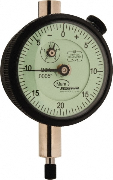 Mahr 2016584 Dial Drop Indicator: 0.1" Range, 0-20-0 Dial Reading, 0.0005" Graduation, 1-3/4" Dial Dia Image