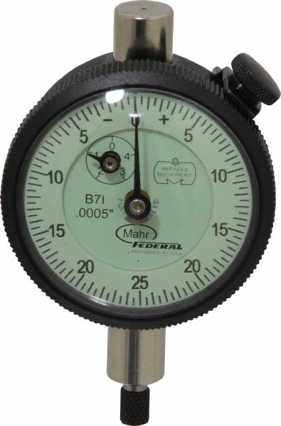 Mahr 2016585 Dial Drop Indicator: 0.125" Range, 0-25-0 Dial Reading, 0.0005" Graduation, 1-3/4" Dial Dia Image