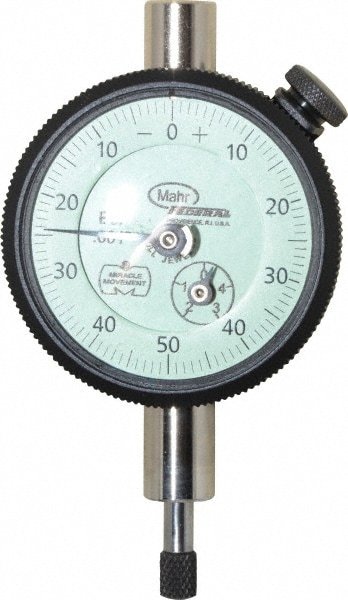 Mahr 2016587 Dial Drop Indicator: 0.25" Range, 0-50-0 Dial Reading, 0.001" Graduation, 1-3/4" Dial Dia Image